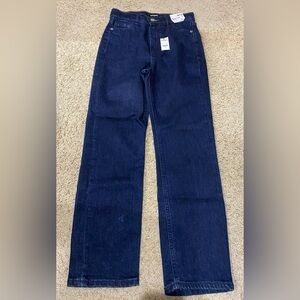 Express Cropped Straight High Rise Dark Wash Jeans NWT Stretch